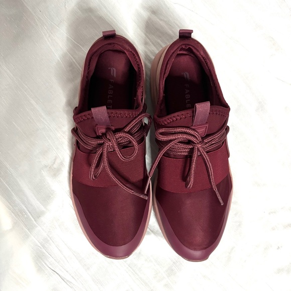 Fabletics Zuma Studio Sneakers 6.5 Burgundy / Pink Memory Foam - Picture 4 of 12